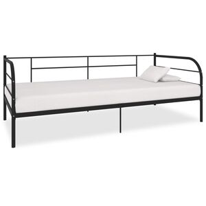 vidaXL Dagb&auml;dd utan madrass svart metall 90x200 cm