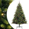 vidaXL Konstigt hinged julgran 300 LEDs Gr&ouml;n 210 cm PVC och PE