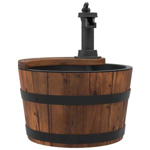 vidaXL Vattenfont&auml;n med pump 28x28x34,5 cm massivt grantr&auml;