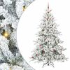 vidaXL Plast Hingad Julgran med 300 LED-lampor Vit 240 cm PVC och st&aring;l