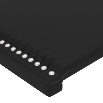 vidaXL Sänggavel LED svart 163x16x78/88 cm konstläder
