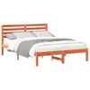 vidaXL S&auml;ngram med huvudgavel Vaxbrun 120 x 190 cm Massiv furu