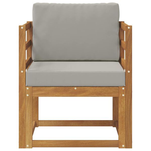 vidaXL Utomhussoffa Massivt akaciatr&auml; och polyester Naturlig