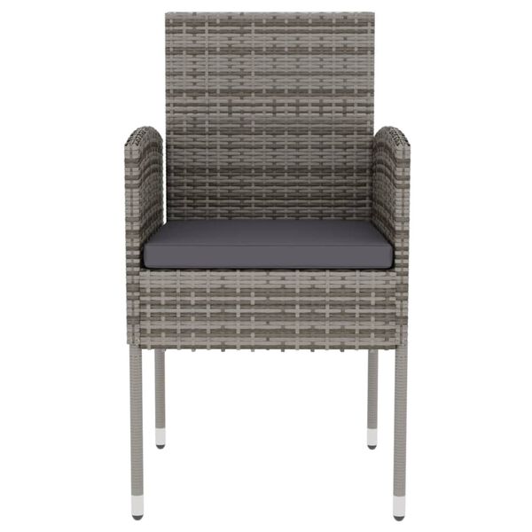 vidaXL Matgrupp för trädgården 3 delar konstrotting antracit