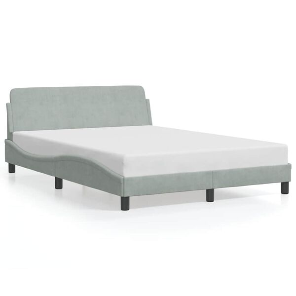 vidaXL Bed Frame "Dover" Light Grey 120x200 cm Velvet