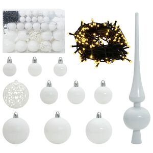 vidaXL Julprydnad Set med 150 LED-lampor 61 pcs Vit Plast