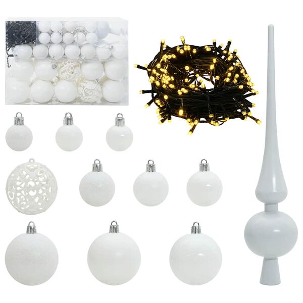 vidaXL Julprydnad Set med 150 LED-lampor 61 pcs Vit Plast