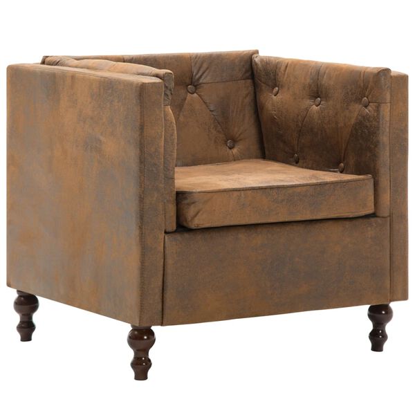 vidaXL F&aring;t&ouml;lj brun mockaimitation tyg