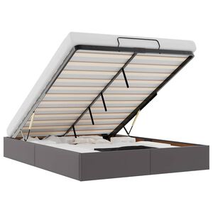 vidaXL Ottoman s&auml;ngram utan madrass gr&aring; 140x200 cm konstl&auml;der