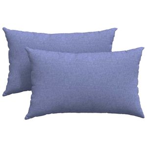 vidaXL Sofakuddar 2 st tyg Jeansbl&aring; 50 x 30 cm