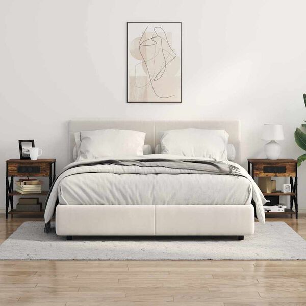 vidaXL Nattduksbord med hylla R&ouml;kt ek 41 x 31 x 51 cm Konstruerat tr&auml;