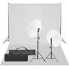 vidaXL Fotostudio med lampor och bakgrund