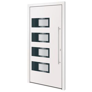 vidaXL Ytterd&ouml;rr vit 100x200 cm aluminium och PVC