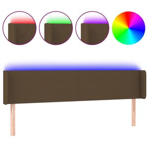 vidaXL S&auml;nggavel LED m&ouml;rkbrun 203x16x78/88 cm tyg