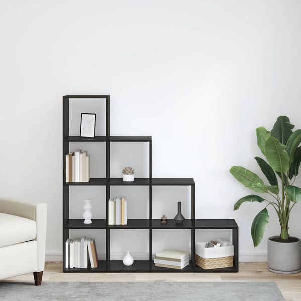 vidaXL Rumsavdelare Bokhylla Svart Ek 131,5 x 29 x 131,5 cm