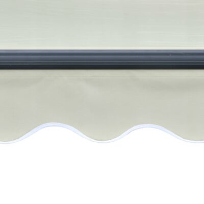 vidaXL Infällbar markis med vindsensor & LED 400x300 cm gräddvit