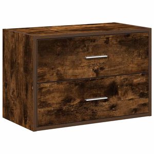 vidaXL Sk&aring;p med 2 l&aring;dor r&ouml;kf&auml;rgad ek 60x31x40 cm konstruerat tr&auml;
