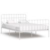 vidaXL S&auml;ngram utan madrass med ribbotten vit metall 120x200 cm