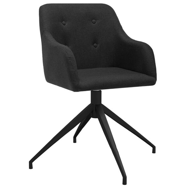 vidaXL Snurrbara matstolar 2 st svart tyg