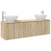 vidaXL Badrumssk&aring;psset 3 st Sonoma-ek 49,5 x 44,5 x 65 cm