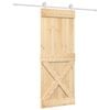 vidaXL Skjutd&ouml;rr Naturlig och vit 80 x 210 cm Massiv furutr&auml;d&ouml;rr
