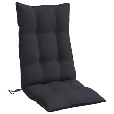 vidaXL Stolsdynor för stolar med hög rygg 2 st svart oxfordtyg