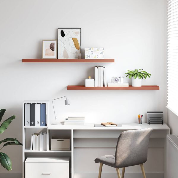 vidaXL V&auml;gg hylla 2 pcs R&ouml;d 120 x 23,5 x 4 cm Konstruerat tr&auml;