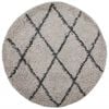 vidaXL Ryamatta PAMPLONA l&aring;ng lugg modern beige & antracit &Oslash; 100 cm