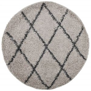 vidaXL Ryamatta PAMPLONA l&aring;ng lugg modern beige & antracit &Oslash; 100 cm