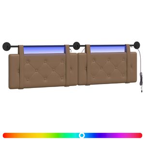 vidaXL H&auml;ngande s&auml;nggavel Med LED-lampa Cappuccino Konstl&auml;der