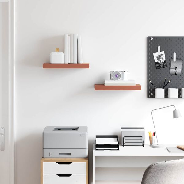 vidaXL V&auml;gg hylla 2 pcs R&ouml;d 40 x 23,5 x 4 cm Konstruerat tr&auml;