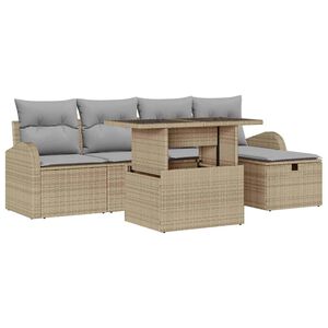 vidaXL Tr&auml;dg&aring;rdsoffset 6 st Beige konstrotting
