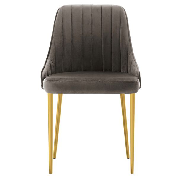 vidaXL Matstolar 2 st m&ouml;rkgr&aring; sammet