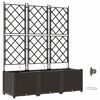 vidaXL Tr&auml;dg&aring;rdsplanterare 3 pcs Brun 120 x 40 x 142 cm Plast