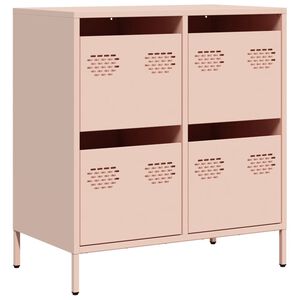 vidaXL Sk&auml;nk rosa 68x39x73,5 cm kallvalsat st&aring;l