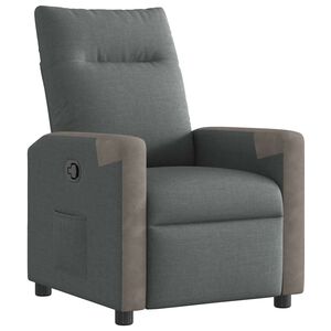 vidaXL Reclinerf&aring;t&ouml;lj m&ouml;rkgr&aring; tyg