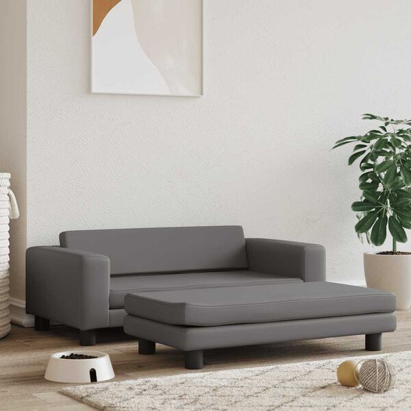 vidaXL Hundb&auml;dd med f&ouml;rl&auml;ngning gr&aring; 100x50x30 cm konstl&auml;der