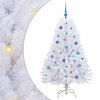 vidaXL Plast Hingad Julgran Vit 150 cm PVC och st&aring;l