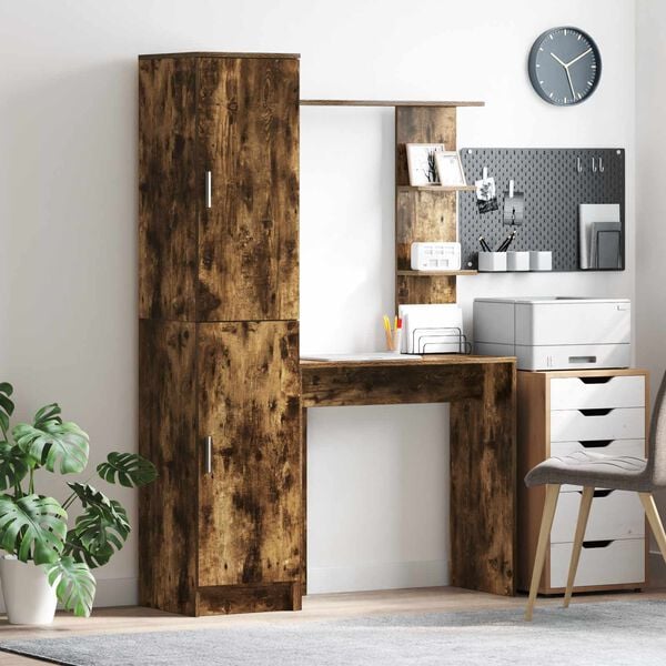 vidaXL Skrivbord 2 pcs R&ouml;kt ek