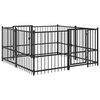 vidaXL Utomhus Hund Playpen Svart 192 x 192 x 100 cm St&aring;l