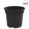 vidaXL Rund Blomkruka 24 pcs Svart &Oslash; 15 x 12 cm Plast