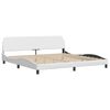 vidaXL Bed Frame without Mattress "Hvar" White 200x200 cm Faux Leather