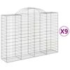 vidaXL Gabioner b&aring;gformade 9 st 200x50x140/160 cm galvaniserat j&auml;rn