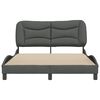 vidaXL Bed Frame without Mattress "Hvar" Dark Grey 140x200 cm Fabric