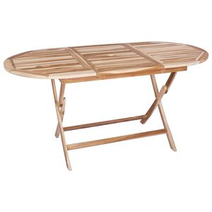 vidaXL Hopf&auml;llbart tr&auml;dg&aring;rdsbord Naturlig 160 x 80 x 76 cm