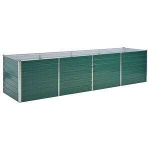 vidaXL Odlingsl&aring;da upph&ouml;jd galvaniserat st&aring;l 320x80x77 cm gr&ouml;n