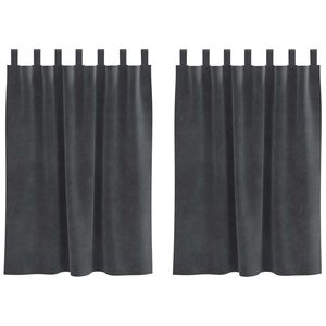 vidaXL Mörkläggningsgardiner 2 pcs Ljusgrå 140 x 140 cm Sammet