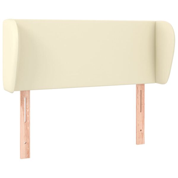 vidaXL S&auml;nggavel med kanter gr&auml;ddvit 93x23x78/88 cm konstl&auml;der