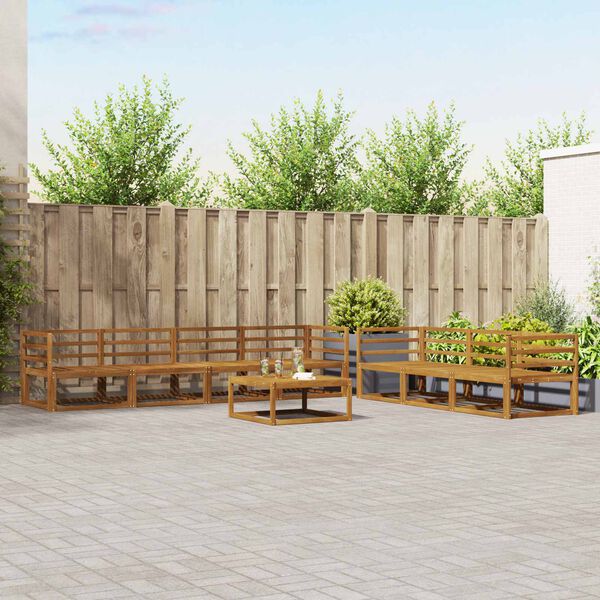 vidaXL Utomhussoffset 8 pcs Naturf&auml;rg Massivt Akaciatr&auml;