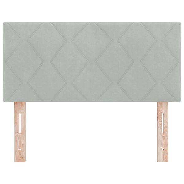 vidaXL LED huvuddyna med huvudgavel Ljusgrå 90 cm Konstläder